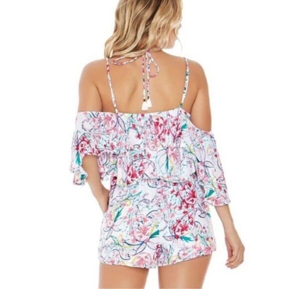 L*space Seaside Floral Romper Cold Shoulder C20 - Picture 4 of 8